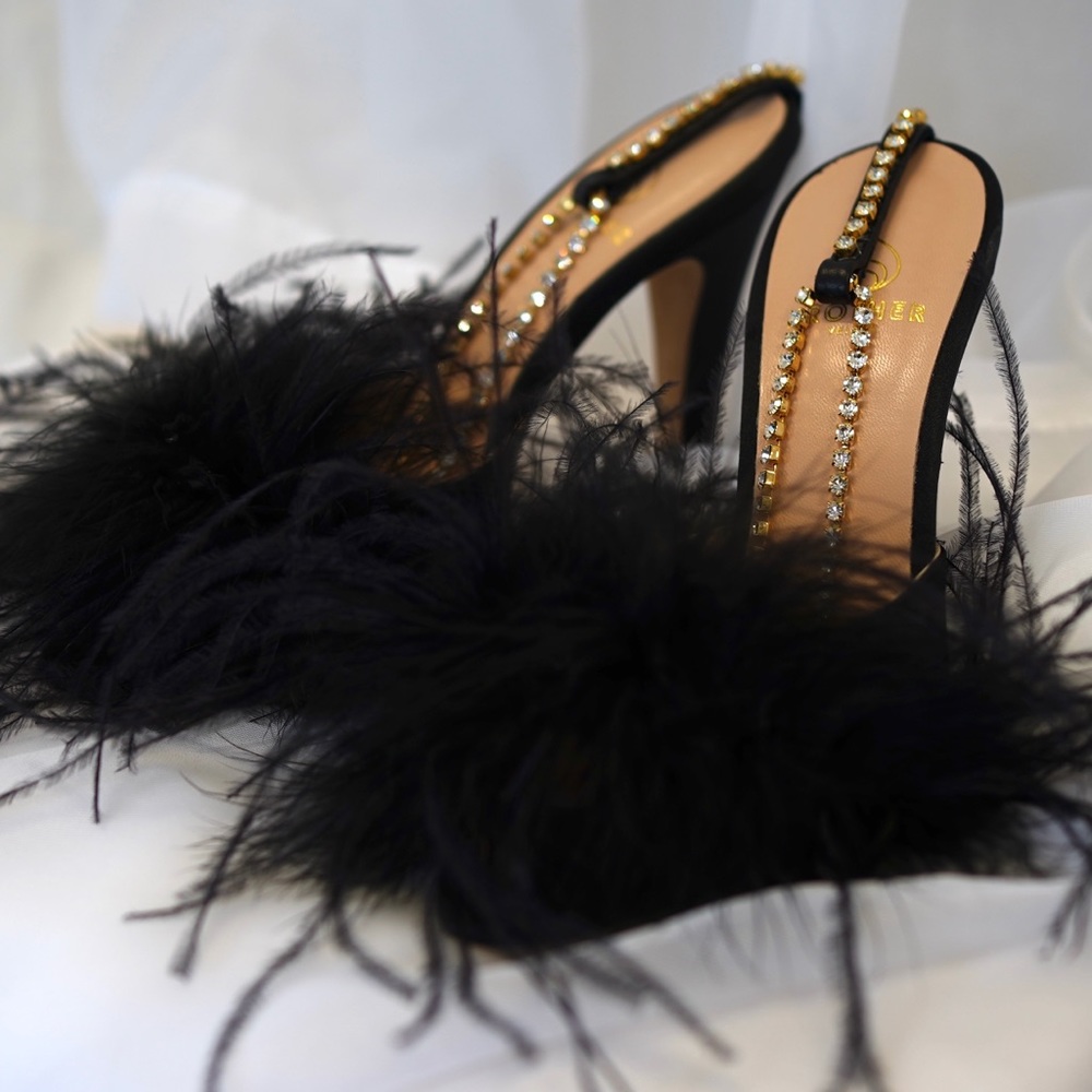 Brother Vellies Rivoli Palms Pump - Midnight